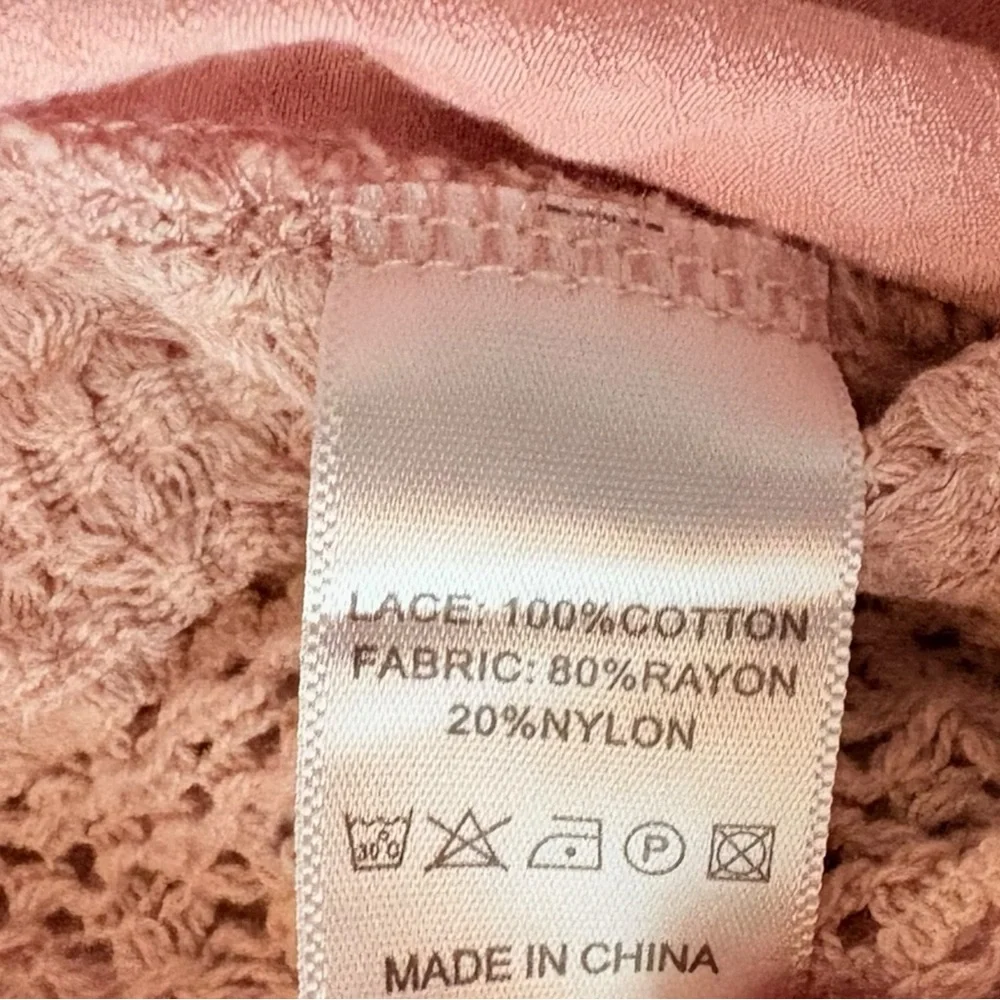Southern Grace Light Pink Lace Button-Down Shirt S Romantic - Picture 6 of 8